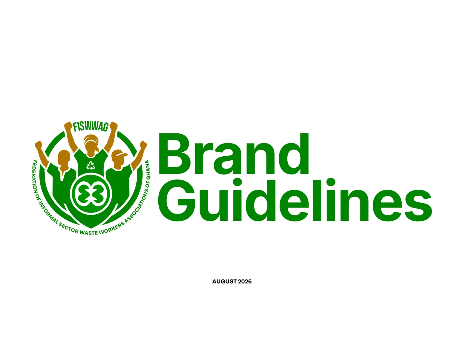 FISWWAG brand guidelines cover showing the federation's green logo and the title Brand Guidelines.
